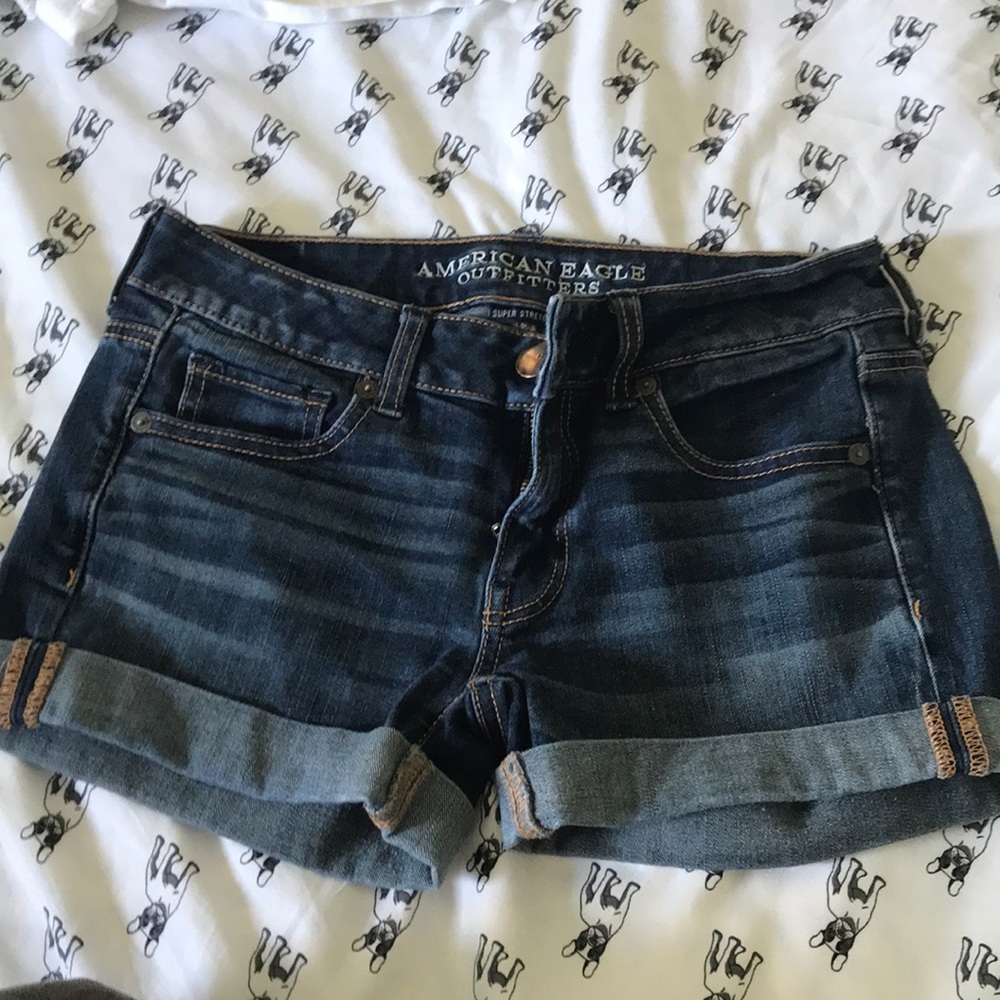 American Eagle Outfitters dark denim shorts
